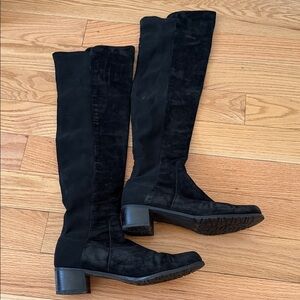 Stuart Weitzman 50/50 Black Women's Over the Knee Suede Boots 8.5